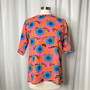 Nooworks Oversize T in Psychedelic Eyes, Medium